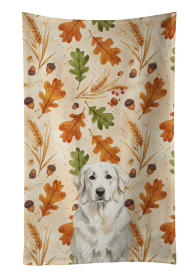 White Great Pyrenees Heirloom Fall Kitchen Towel