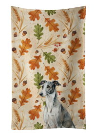 Black and White Greyhound Heirloom Fall Kitchen Towel