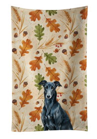 Black Greyhound Heirloom Fall Kitchen Towel