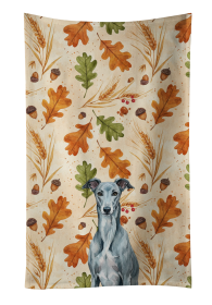 Blue Brindle Greyhound Heirloom Fall Kitchen Towel