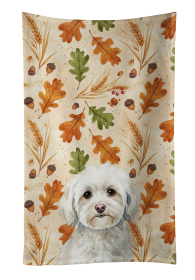 White Havanese Heirloom Fall Kitchen Towel