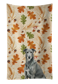 Gray Irish Wolfhound Heirloom Fall Kitchen Towel