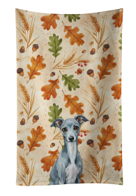 Blue Italian Greyhound Heirloom Fall Kitchen Towel