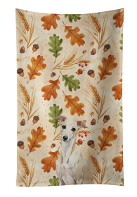Cream Italian Greyhound Heirloom Fall Kitchen Towel