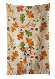 Red Italian Greyhound Heirloom Fall Kitchen Towel