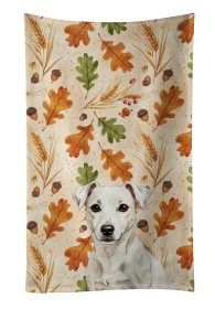White Jack Russell Terrier Heirloom Fall Kitchen Towel