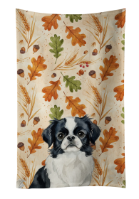 Black and White Japanese Chin Heirloom Fall Kitchen Towel