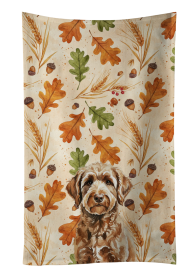 Chocolate Labradoodle Heirloom Fall Kitchen Towel