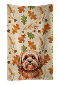 Red Lhasa Apso Heirloom Fall Kitchen Towel