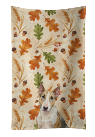 Tricolor Miniature Bull Terrier Heirloom Fall Kitchen Towel