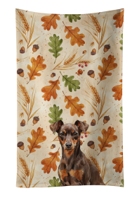 Chocolate and Rust Miniature Pinscher Min Pin Heirloom Fall Kitchen Towel