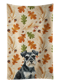 Black & Silver Miniature Schnauzer Heirloom Fall Kitchen Towel
