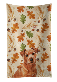 Red Norfolk Terrier Heirloom Fall Kitchen Towel