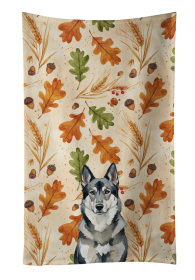 Norwegian Elkhound Heirloom Fall Kitchen Towel