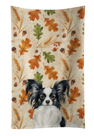Black and White Papillon Heirloom Fall Kitchen Towel