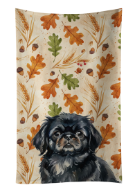 Black Pekingese Heirloom Fall Kitchen Towel