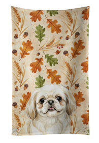 Cream Pekingese Heirloom Fall Kitchen Towel