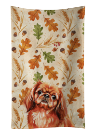 Red Pekingese Heirloom Fall Kitchen Towel