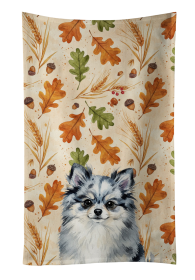 Blue Merle Pomeranian Heirloom Fall Kitchen Towel