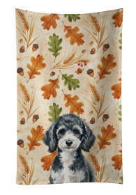Miniature Parti Poodle Heirloom Fall Kitchen Towel