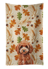 Miniature Red Poodle Heirloom Fall Kitchen Towel