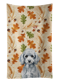 Miniature Silver Poodle Heirloom Fall Kitchen Towel