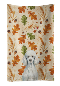 Standard White Poodle Heirloom Fall Kitchen Towel