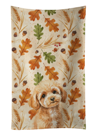 Toy Apricot Poodle Heirloom Fall Kitchen Towel