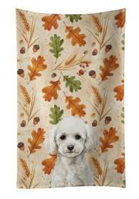 Toy White Poodle Heirloom Fall Kitchen Towel