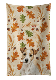 White with Tan Markings Russell Terrier Heirloom Fall Kitchen Towel