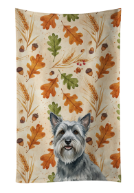 Gray Skye Terrier Heirloom Fall Kitchen Towel
