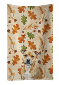 Fawn Staffordshire Bull Terrier Heirloom Fall Kitchen Towel