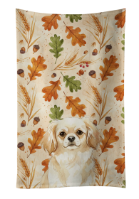 Cream Tibetan Spaniel Heirloom Fall Kitchen Towel