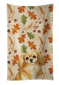 Gold Tibetan Spaniel Heirloom Fall Kitchen Towel