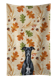 Black Whippet Heirloom Fall Kitchen Towel