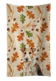 Wire Fox Terrier Heirloom Fall Kitchen Towel