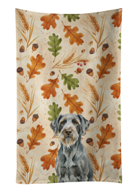 Steel Gray Wirehaired Pointing Griffon Heirloom Fall Kitchen Towel