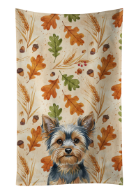 Blue and Tan Yorkshire Terrier Heirloom Fall Kitchen Towel