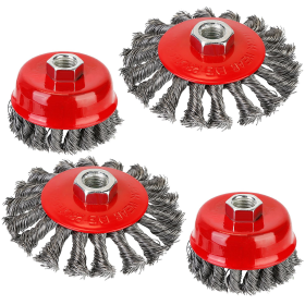 4Pcs 3Inch Twisted Knotted Cup Brush