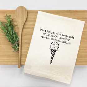 Don't let your ice cream melt while you're counting someone else's sprinkles. Kitchen Towel
