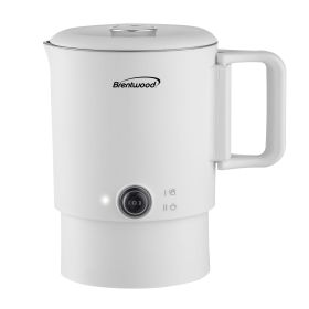 Brentwood Collapsible Stainless Steel Cordless Electric Travel Kettle Hot Pot in White