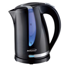 Brentwood 1.7L 1100W 360 Cordless Electric Kettle in Black with Concealed Stainless Steel Heating Element