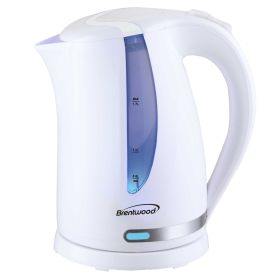 Brentwood 1.7L 1100W 360 Cordless Electric Kettle in White with Concealed Stainless Steel Heating Element