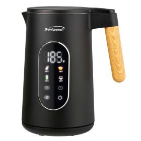 Brentwood 1.7L 1100W Cordless Cool Touch Digital Electric Kettle in Black with Temperature Control