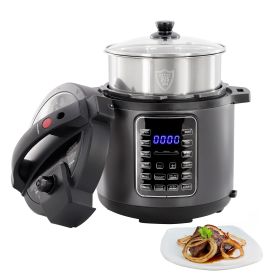 MegaChef 6 Quart 11-in-1 Electric Pressure Cooker, Multi-Cooker with Stainless Steel Crock