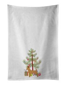 NEW Tan Chion Christmas Tree Kitchen Towel Set of 2 White Dish Towels Decorative Bathroom Hand towel for Hand, Face, Hair, Yoga, Tea, Dishcloth