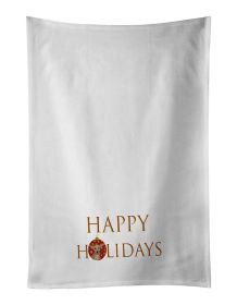 NEW Chihuahua Silver Happy Holidays Kitchen Towel Set of 2 White Dish Towels Decorative Bathroom Hand towel for Hand, Face, Hair, Yoga, Tea, Dishcloth