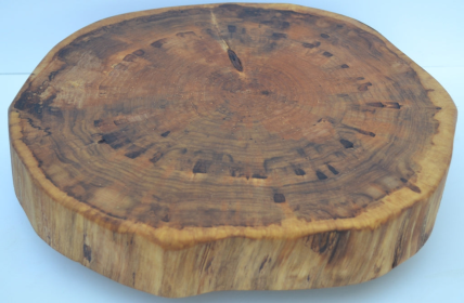 Rustic Lazy Susan Hand Crafted with Log Slices No Bark Turn Table (size: 16 1/2" to 18")