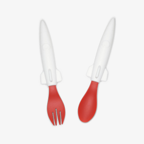 Spoon & Fork Set (Color: Rocket)