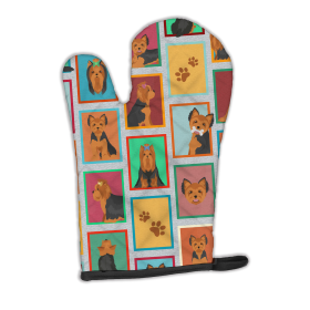 Lots of Dogs Oven Mitt (Color: Black and Tan Yorkie, size: 12HX8.5W)